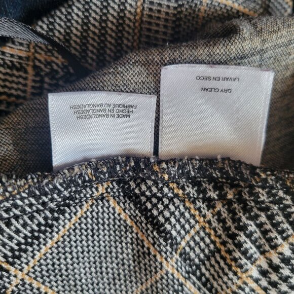 Jones Studio Womens Plaid Pants 20W Gray & Black Checkered Pull-On Elastic Waist - Picture 3 of 4